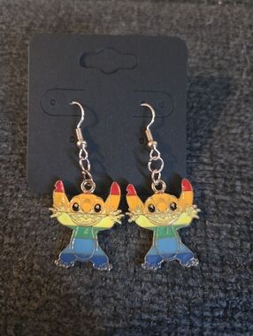 Rainbow Stitch Character Earings
